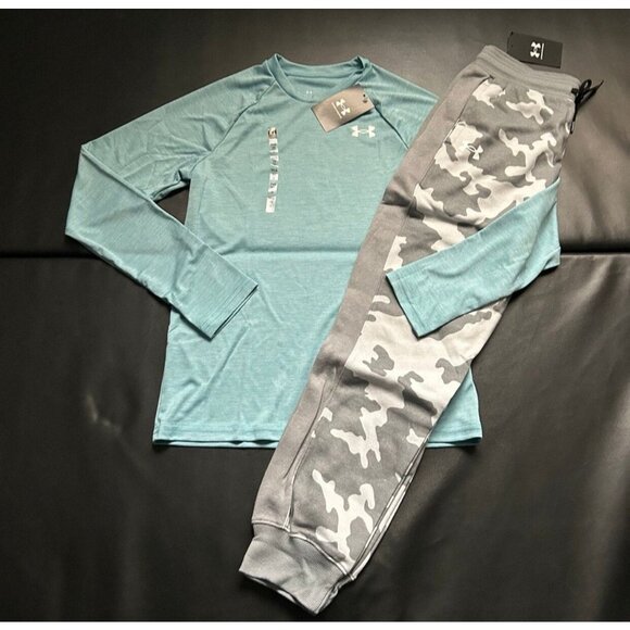NWT Under Armour Jogger & Long Sleeve Tee Set Boys Youth Size Large - Picture 1 of 5